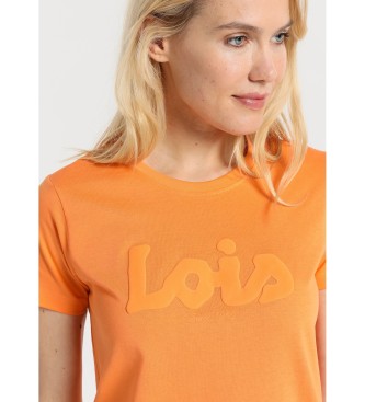 Lois Jeans Podstawowa koszulka z krótkim rękawem i logo Puff