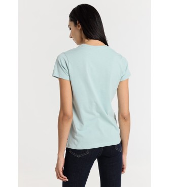 Lois Jeans Kortrmad bas-T-shirt med grn Puff-logga