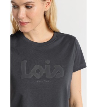 Lois Jeans Podstawowa koszulka z krótkim rękawem i logo Puff