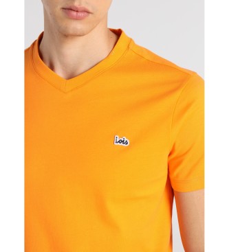 Lois Jeans Podstawowa pomarańczowa koszulka