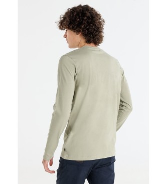 Lois Jeans Basic long sleeve puff print t-shirt green