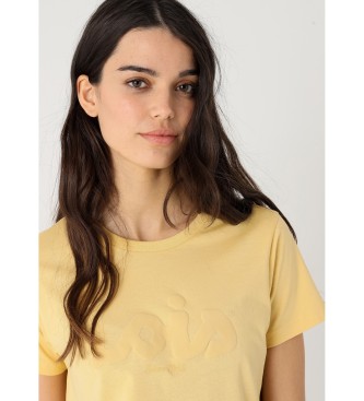 Lois Jeans Basic short sleeve logo puff print t-shirt yellow