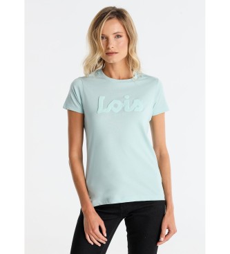 Lois Jeans Basic puff print turquoise t-shirt 
