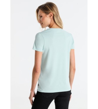 Lois Jeans Basic puff print turquoise t-shirt 