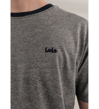 Lois Jeans Basic T-shirt blue woven texture