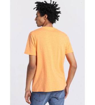 Lois Jeans Pomarańczowa koszulka z krótkim rękawem