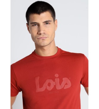 Lois Jeans T-shirt met korte mouwen in bordeauxrood