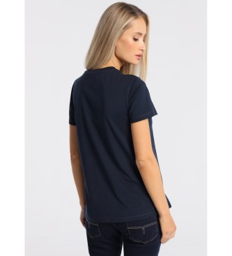 Lois T-shirt blu a maniche corte