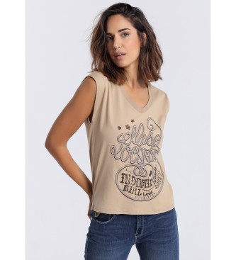 Lois Jeans Bruin T-shirt met korte mouwen