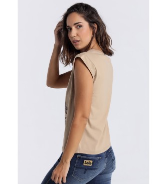 Lois Jeans T-shirt marron  manches courtes