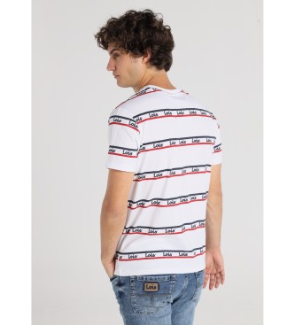 Lois Jeans Camiseta de manga corta Franjas estampado logo blanco