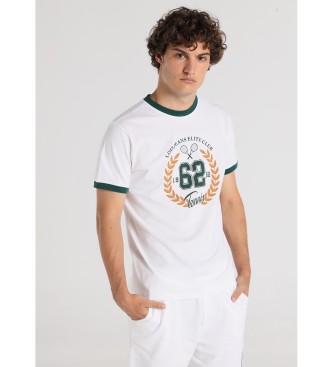 Lois Jeans T-shirt a maniche corte con grafica a contrasto Triunfo 62 in bianco