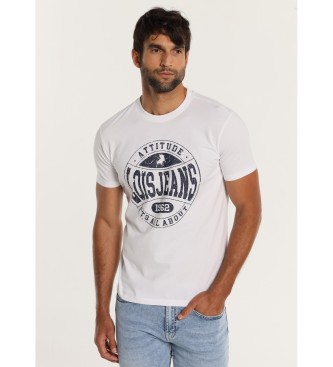 Lois Jeans T-shirt a maniche corte con stampa craquel bianca
