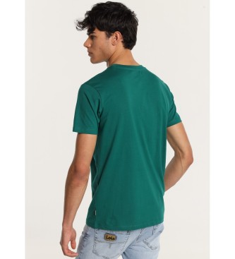 Lois Jeans Green crackle print short sleeve t-shirt