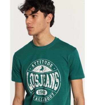 Lois Jeans T-shirt de manga curta com estampado de craquel verde