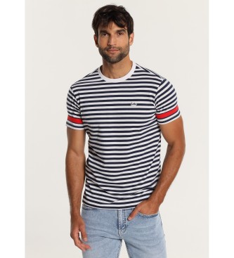 Lois Jeans T-shirt  manches courtes avec bande tricolore sur les manches, bleu