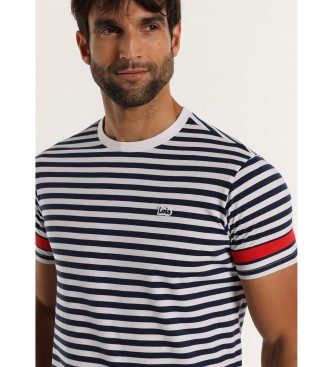 Lois Jeans Kortrmet T-shirt med tricolore-stribe p rmerne bl