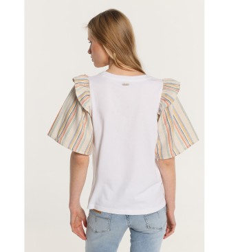 Lois Jeans T-shirt rustique ray  manches courtes avec logo blanc et bosses blanches
