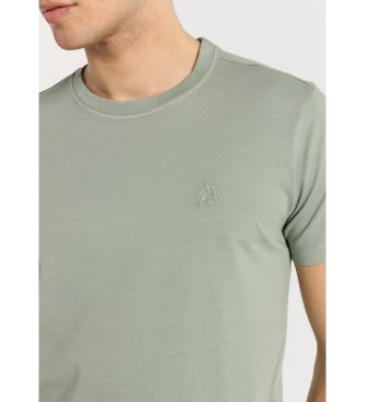 Lois Jeans Kortrmad basic t-shirt med overdye-tyg i grnt