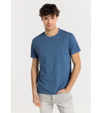 Lois Jeans T-shirt bsica de malha azul overdye