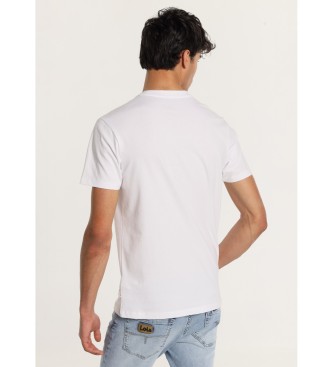 Lois Jeans T-shirt de manga curta com bolso essencial grfica branca