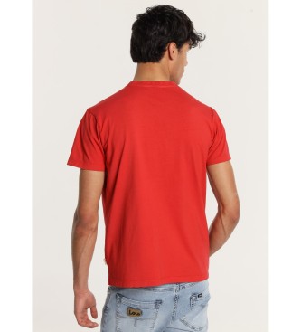 Lois Jeans T-shirt de manga curta com bolso grfico essencial vermelho