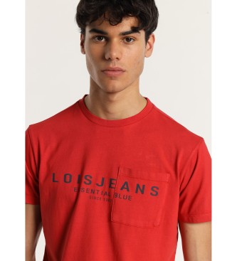 Lois Jeans Kortrmet t-shirt med grafisk lomme essential rd