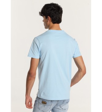 Lois Jeans T-shirt a maniche corte con patch logo blu ricamato