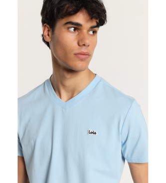 Lois Jeans Short-sleeved T-shirt with embroidered logo patch blue
