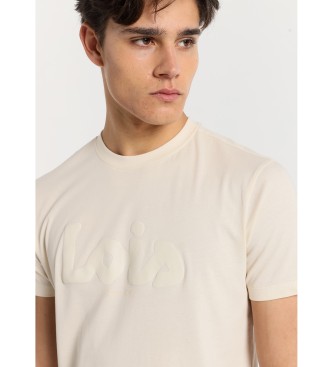 Lois Jeans Short sleeve T-shirt with beige Lois Puff logo