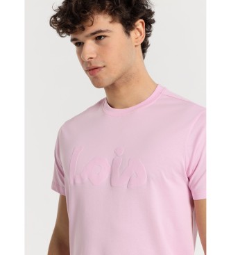 Lois Jeans Lois logo Puff kortrmet t-shirt pink