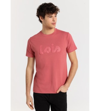 Lois Jeans Kortrmet T-shirt med rdt Lois Puff-logo