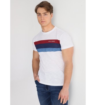 Lois Jeans T-shirt met korte mouwen en witte driekleurige streep op de borst