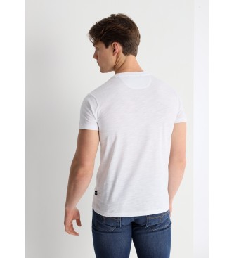 Lois Jeans T-shirt met korte mouwen en witte driekleurige streep op de borst