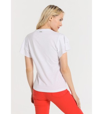Lois Jeans T-shirt bianca a maniche corte con grafica a forma di cuore e menta fresca