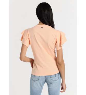 Lois Jeans T-shirt a maniche corte con grafica rosa cuore menta fresca