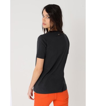 Lois Jeans T-shirt met korte mouwen en zwarte Ghostly-graphics