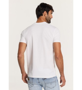 Lois Jeans Kortrmet T-shirt med hvid patchworkgrafik