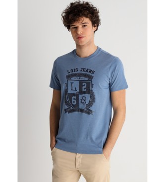 Lois Jeans T-shirt a manica corta con araldica sul petto blu