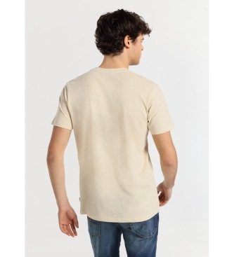 Lois Jeans Kortrmet t-shirt med beige spejderlogo