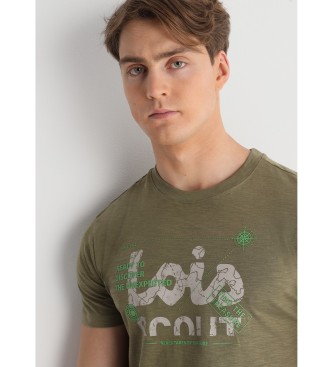 Lois Jeans T-shirt de manga curta com o logtipo verde dos escuteiros