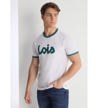 Lois Jeans T-shirt de manga curta de alta densidade com logtipo em contraste branco