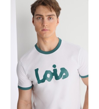 Lois Jeans Kontrast Logo High Density Kurzarm-T-Shirt wei