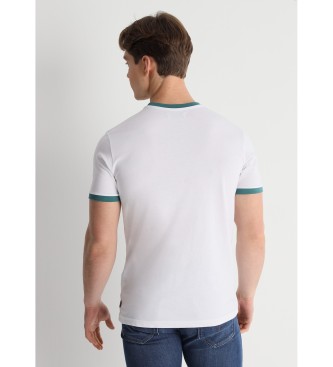 Lois Jeans T-shirt a maniche corte ad alta densit con logo bianco a contrasto