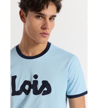 Lois Jeans T-shirt de manga curta de alta densidade com logtipo em contraste azul