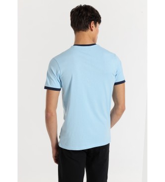 Lois Jeans Kontrastni logotip High Density majica s kratkimi rokavi modra