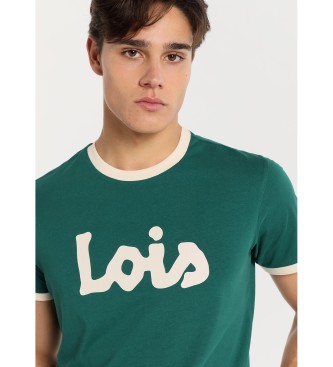 Lois Jeans Logo Kontrastna majica s kratkimi rokavi High Density zelena