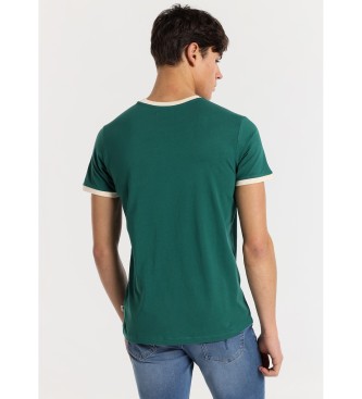 Lois Jeans T-shirt  manches courtes  logo contrast et haute densit vert
