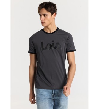 Lois Jeans T-shirt  manches courtes  logo contrast et haute densit gris