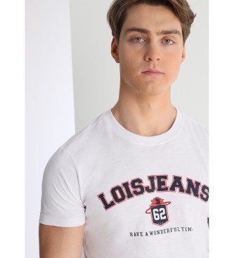 Lois Jeans T-shirt z krótkim rękawem i nadrukiem 62 biały